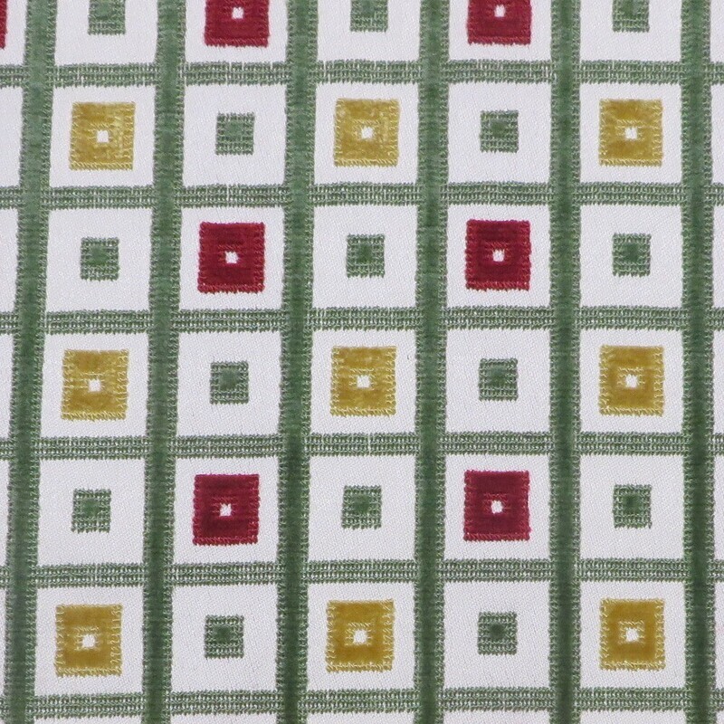 1.25 yards  Scalamandré 100% Cotton Geometric Cut Velvet Upholstery Fabric