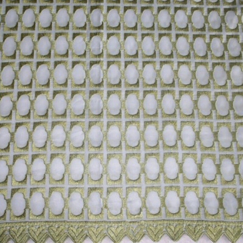 5 yards New Vintage Retro Green Embroidered Semi-sheer Drapery / Curtain Sheer Fabric