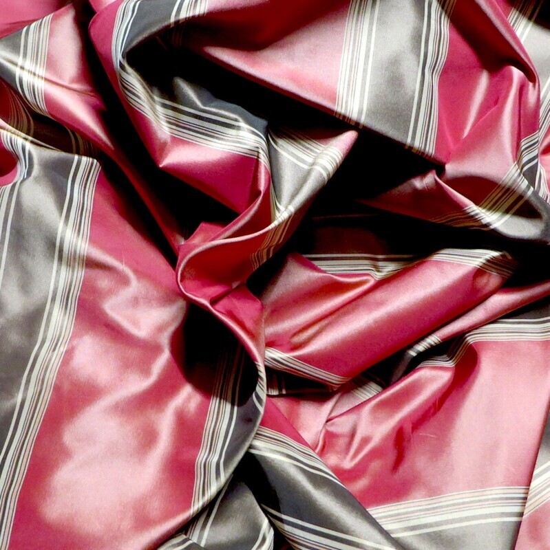 5.5 yards Brunschwig &amp; Fils Rose Striped Silk Taffeta Multi Purpose Fabric