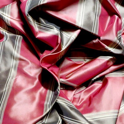 5.5 yards Brunschwig &amp; Fils Rose Striped Silk Taffeta Multi Purpose Fabric
