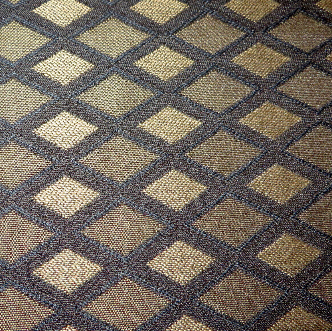 9 yards Striking Sophisticsted Gold Black Diamond Tapestry Upholstery Fabric