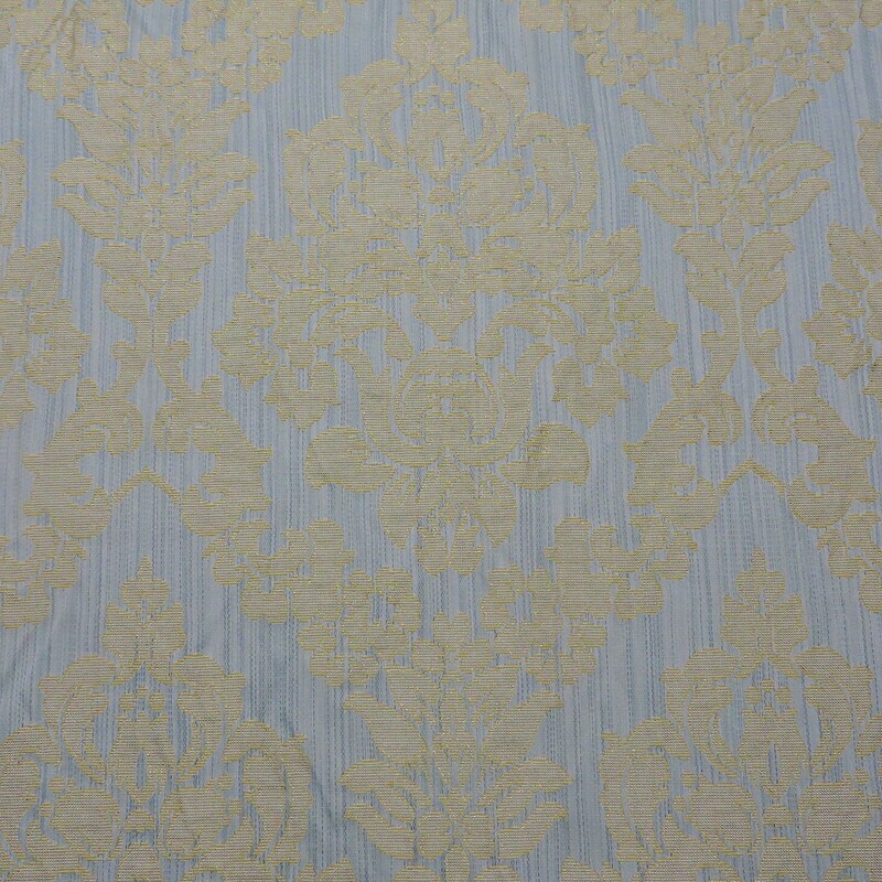 6 1/8 yards total Striated Blue with Beige Damask Multi-purpose Fabric
