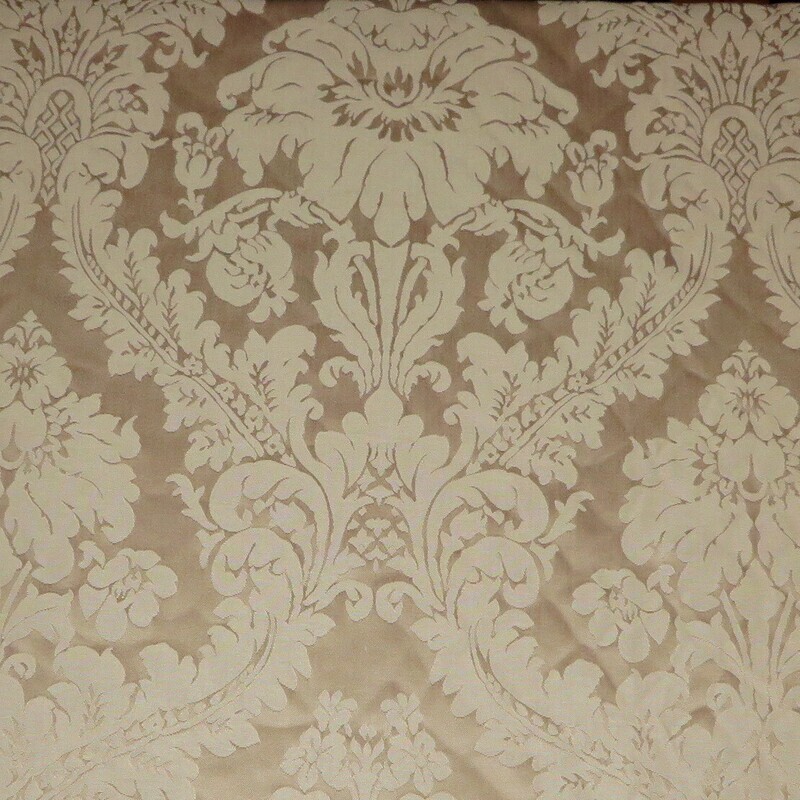 9.5 yards Stroheim &amp; Romann Versatile Taupe &amp; Beige Damask Fabric