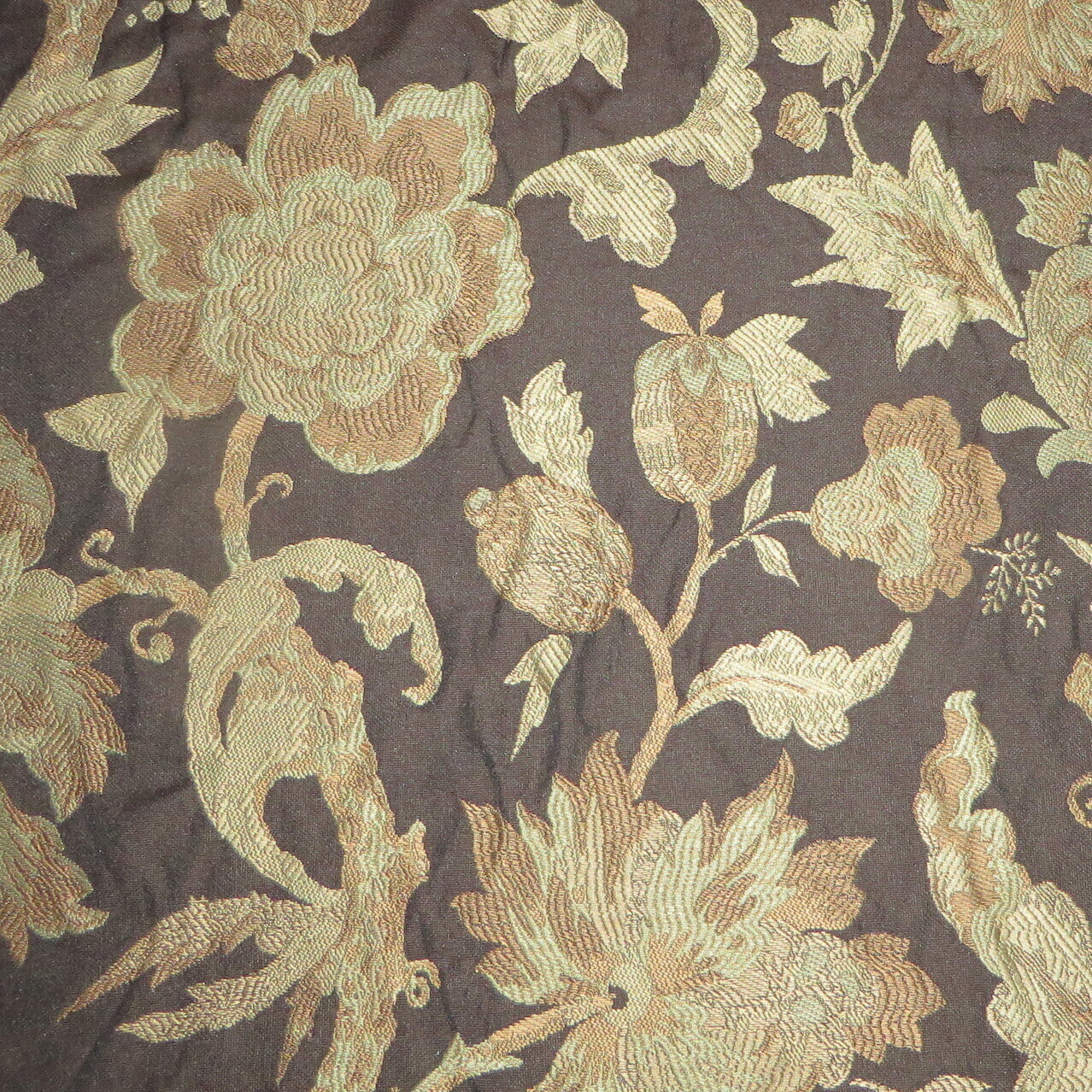 7.5 yards Embroidery Look Chocolate Jacobean Tapestry Multi Purpose Fabric