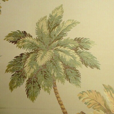 4 yds Tropical Palm Trees Lampas Brocaded Style Multi Purpose Fabric
