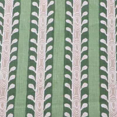 4 5/8 yds Jane Shelton 100% Linen Hand Blocked Green Striped Decorating Fabric