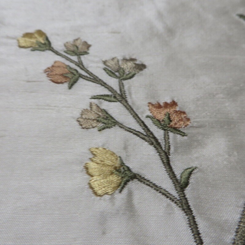 12.5 yards Floral VInes Embroidered 100% Silk Decorating Fabric