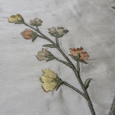 12.5 yards Floral VInes Embroidered 100% Silk Decorating Fabric
