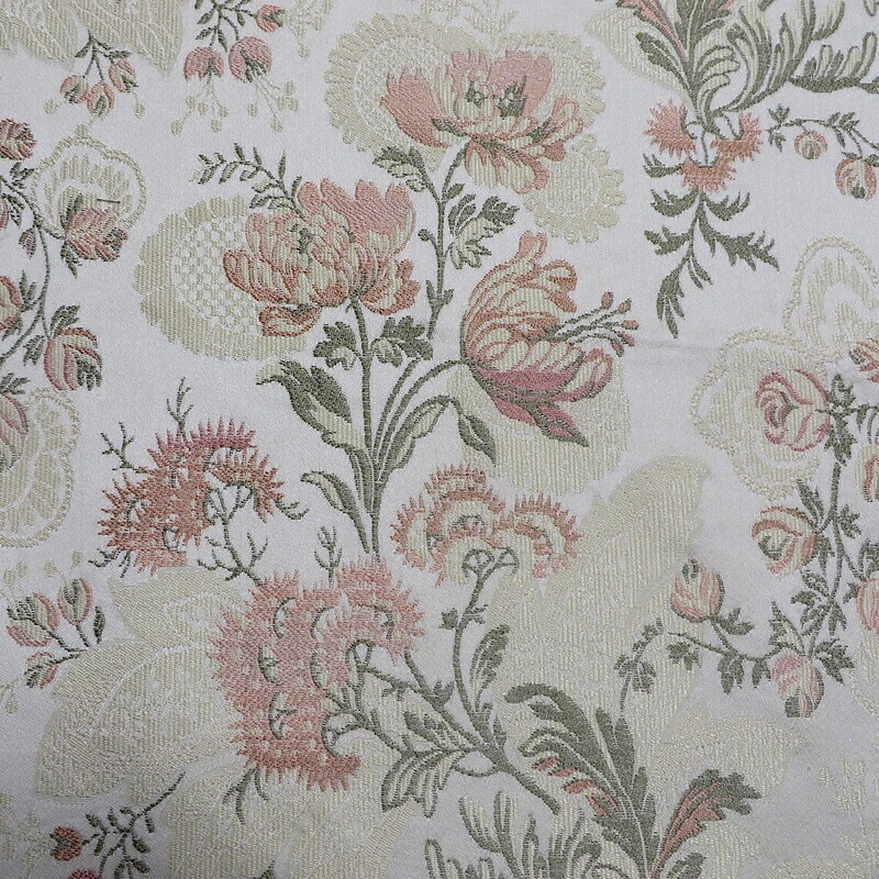 3.5 yds Exquisite Stroheim Pink Floral Lampas Heavy Upholstery Fabric from Italy