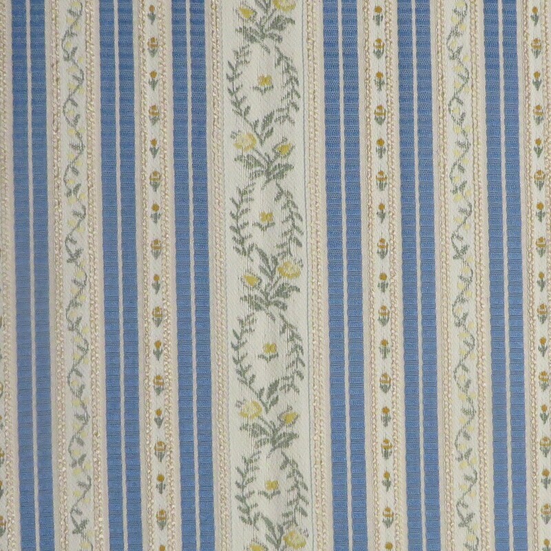 2 7/8 yards Charming Classic Floral Stripe Lisere Embroidered Upholstery Fabric