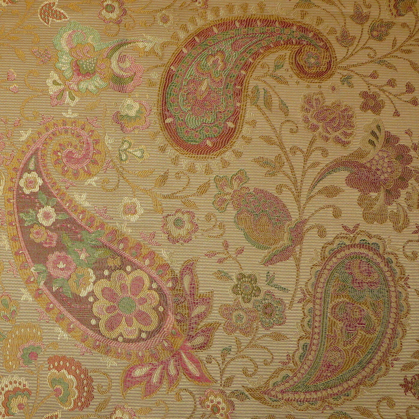 4.125 yds Warm Autumn Color Floral Paisley Brocade Multi-Purpose Fabric