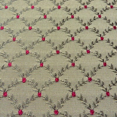 3 yds Green Foliage Trellis Embroidery Accented Tapestry Upholstery Fabric