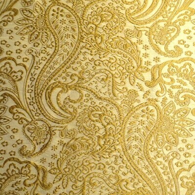 Opulent Metallic Gold Embroidery look Paisley 60&quot; x 96&quot; Fabric or Tablecloth