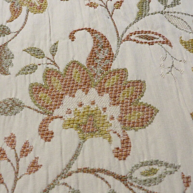4 5/8 yds Jacobean Embroidered Pocket Weave Upholstery Fabric in Soft Fall Colors