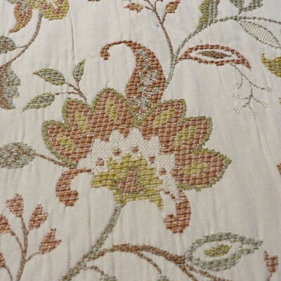 4 5/8 yds Jacobean Embroidered Pocket Weave Upholstery Fabric in Soft Fall Colors