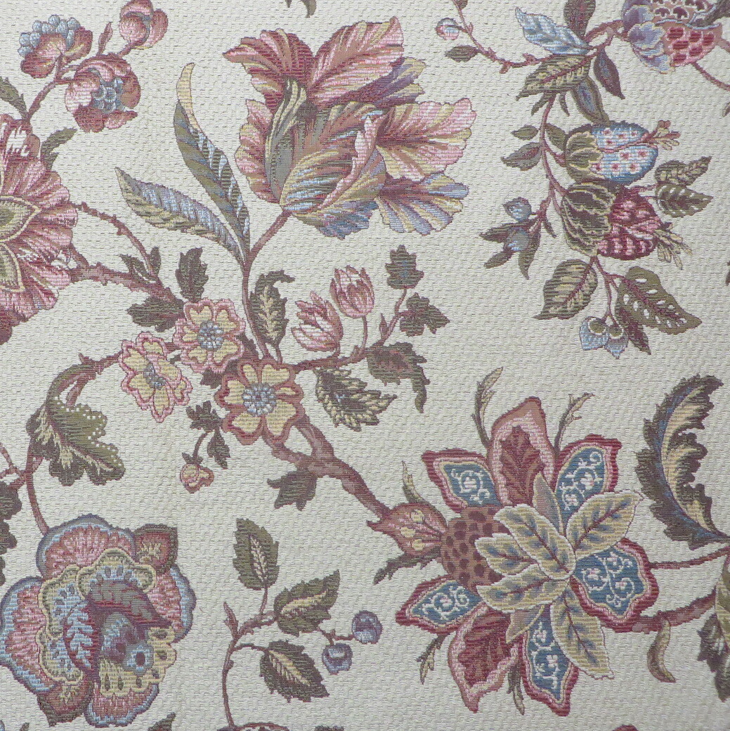 8.875 yards Exceptional Textured Woven Jacobean Floral Upholstery+ Fabric