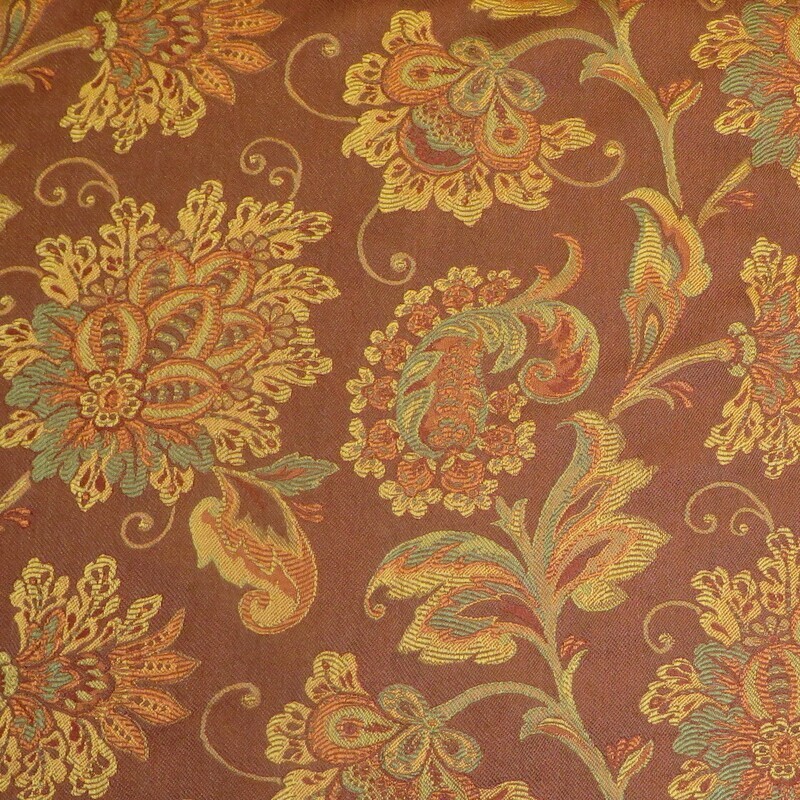 9 yds Delicious Cinnamon Jacobean Floral Tapestry Multi Purpose Italian Fabric