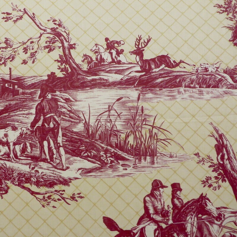 5.375 yards Chris Moore Lee Jofa 100% Cotton Hunting Toile Print Fabric