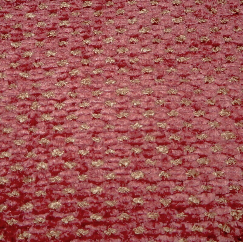 7 3/8 yds Plush Textured Rose with Gold Accents Chenille Upholstery Fabric