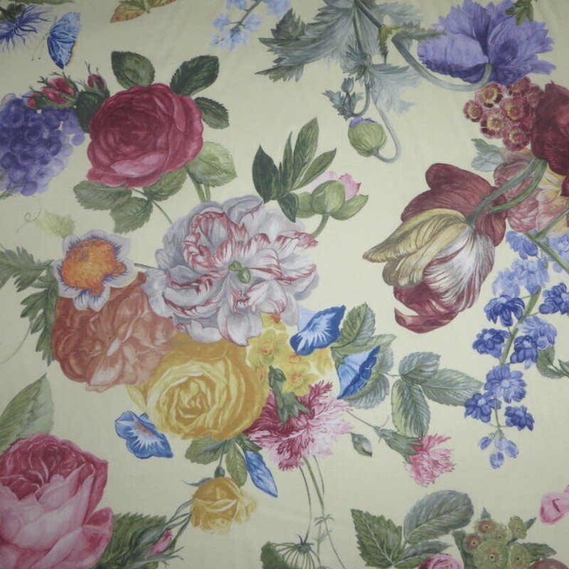 11.5 yds Brunschwig &amp; Fils &quot;Cornelia&quot; New Vintage Floral Cotton Print Fabric