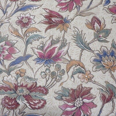2 1/8 yards Exceptional Jacobean Floral Upholstery Fabric