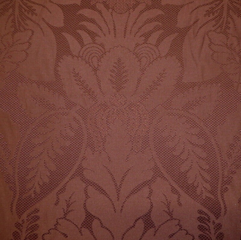 7 3/8 yards Rich Dark Red Distinctively Woven Damask Decorator Fabric