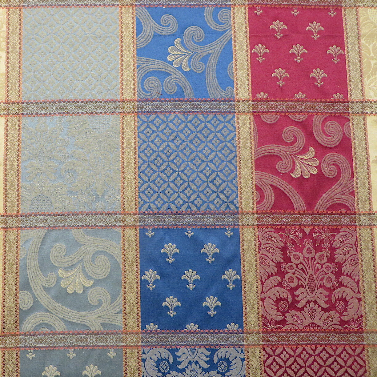 1 1/8 yds Brunschwig Jewel Tone Multi Purpose French Damask Decorating Fabric