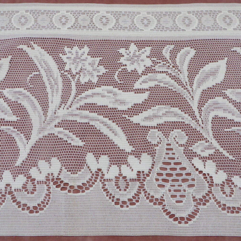 10.75 yards White Lace for Curtain Valances with Rod Pocket