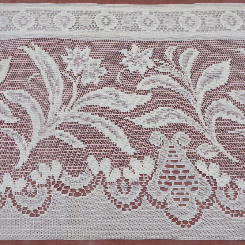 10.75 yards White Lace for Curtain Valances with Rod Pocket