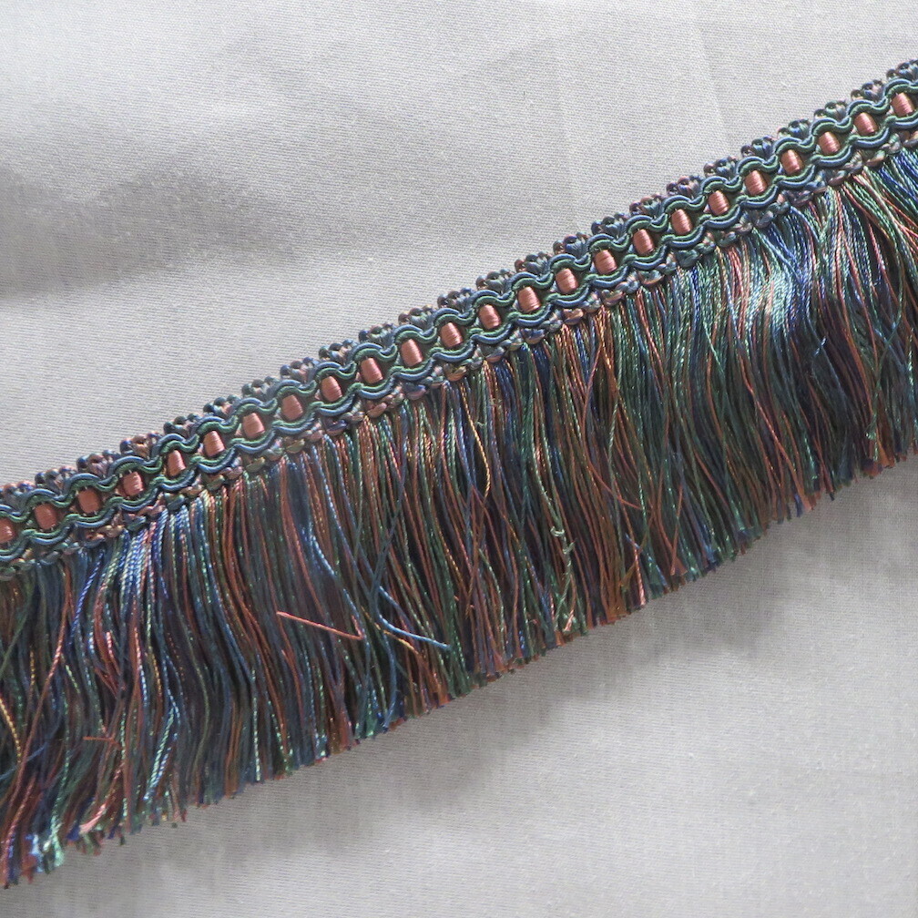 22 1/4 yards 3&quot; wide Scalamandre Blue and Pink Skirt Fringe