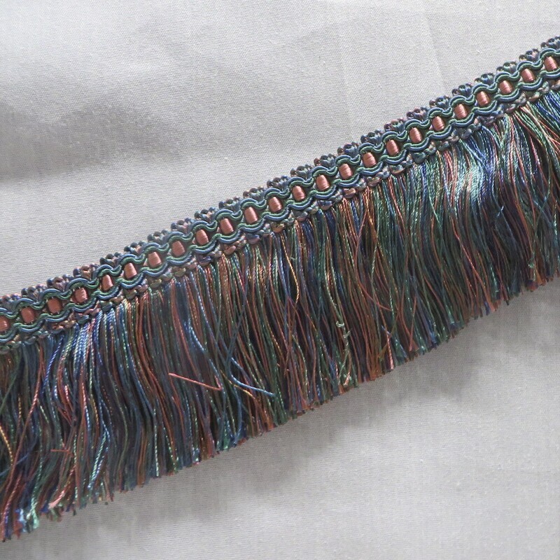 22 1/4 yards 3&quot; wide Scalamandre Blue and Pink Skirt Fringe