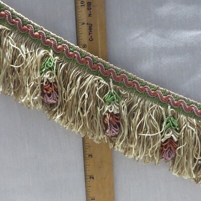 Spectacular 4&quot; Scalamandre Hand Made Bobble Tassel Skirt Fringe BTY