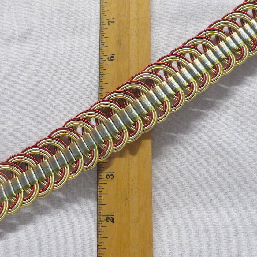 14.5 yds Fancy Scalamandre Silk Open Scroll Braid  Trim in Soft Colors