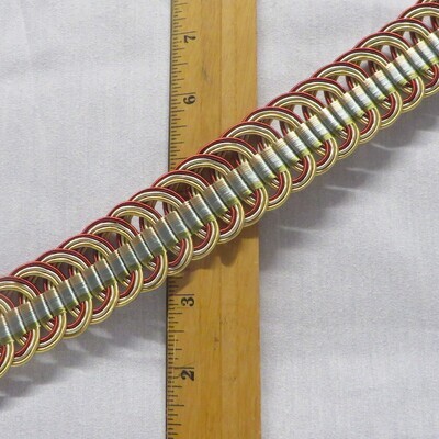 14.5 yds Fancy Scalamandre Silk Open Scroll Braid  Trim in Soft Colors