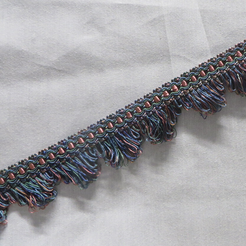 12.5 yds Blue and Pink Scalamandre Looped Scallop Silk Fringe