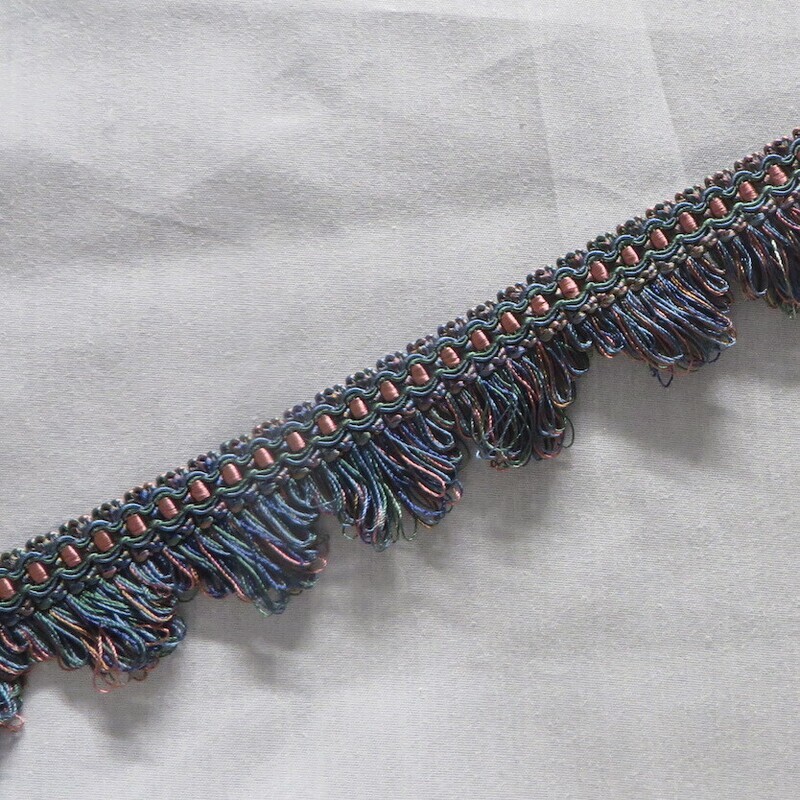 12.5 yds Blue and Pink Scalamandre Looped Scallop Silk Fringe