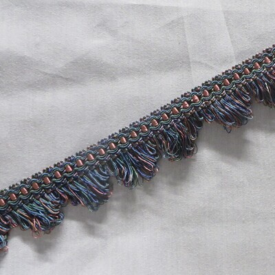 12.5 yds Blue and Pink Scalamandre Looped Scallop Silk Fringe