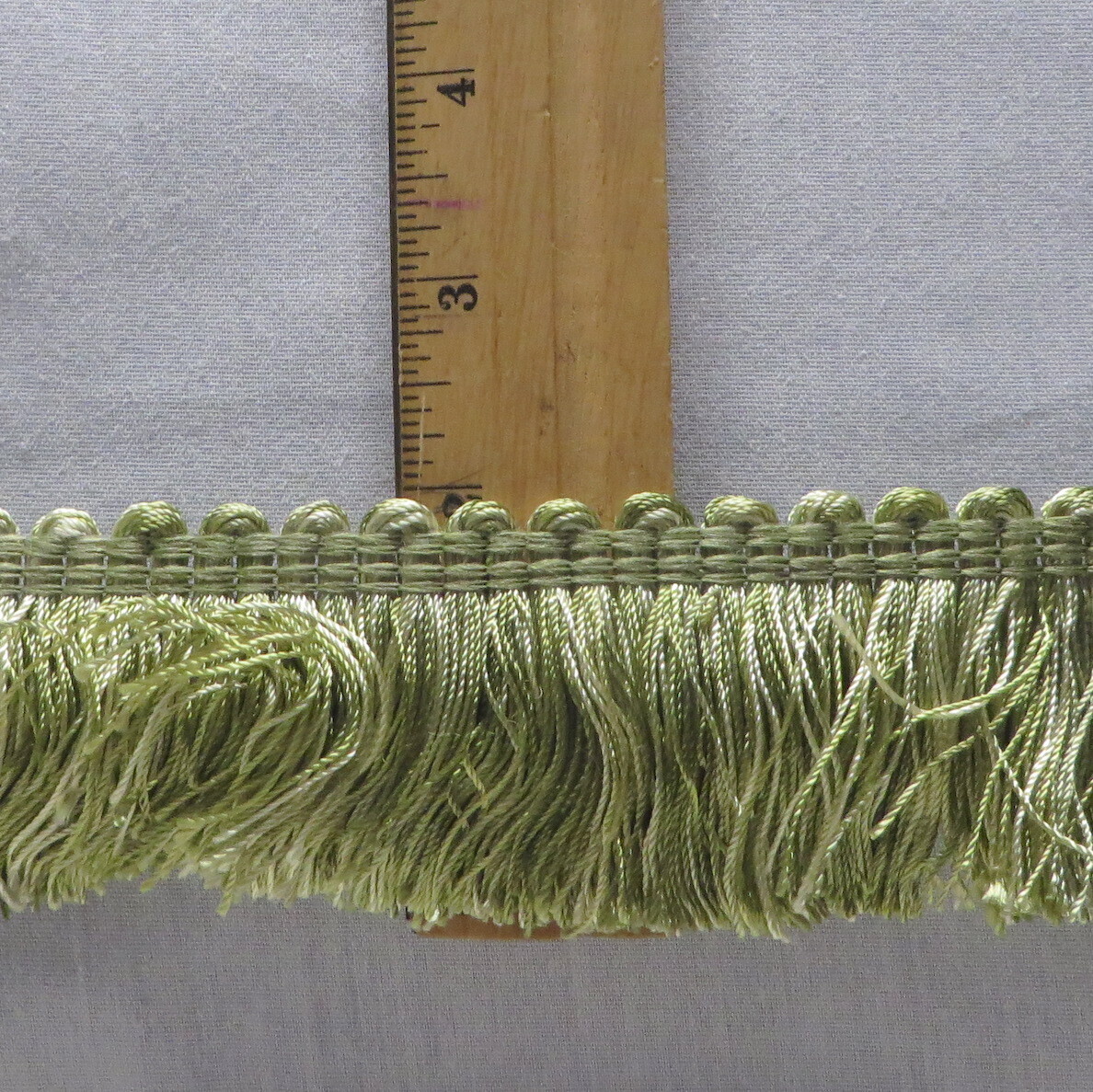 15 yards New Vintage Brunschwig &amp; Fils Silky Green Brush Fringe