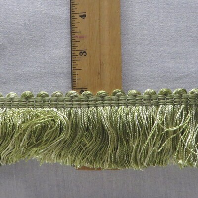 15 yards New Vintage Brunschwig &amp; Fils Silky Green Brush Fringe