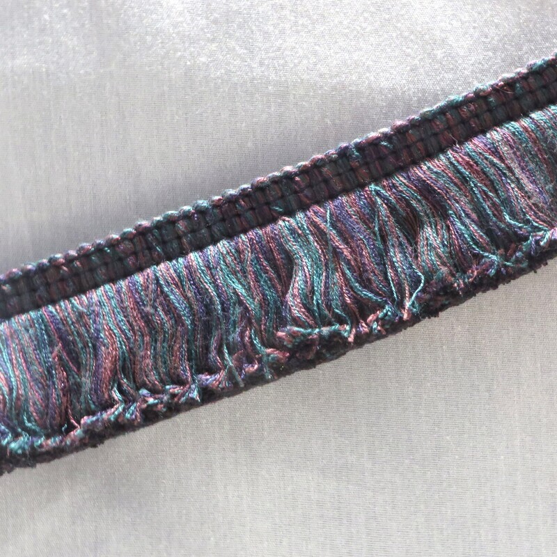 10 yards New Vintage Blue and Purple Thick Brush Fringe Trim