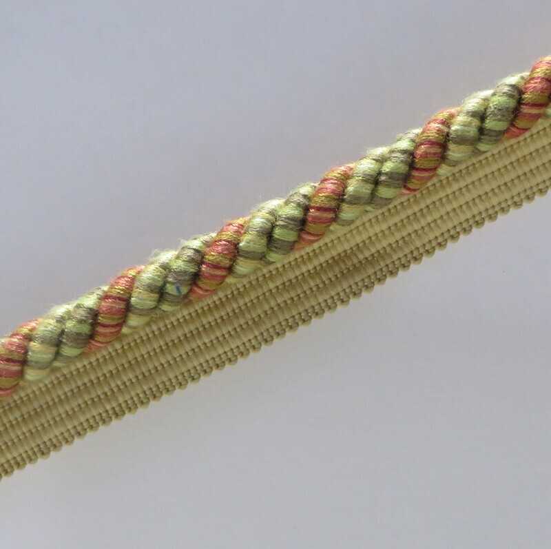 12.5 yards New Vintage Striped Lipcord in Shades of Pink and Green
