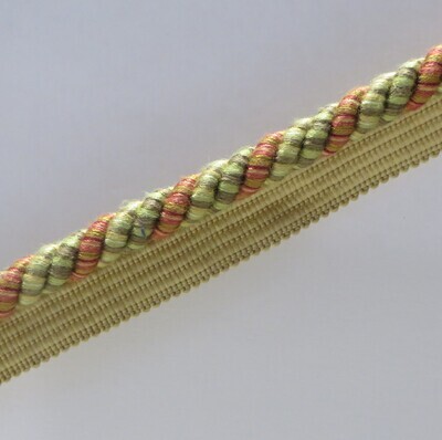 12.5 yards New Vintage Striped Lipcord in Shades of Pink and Green