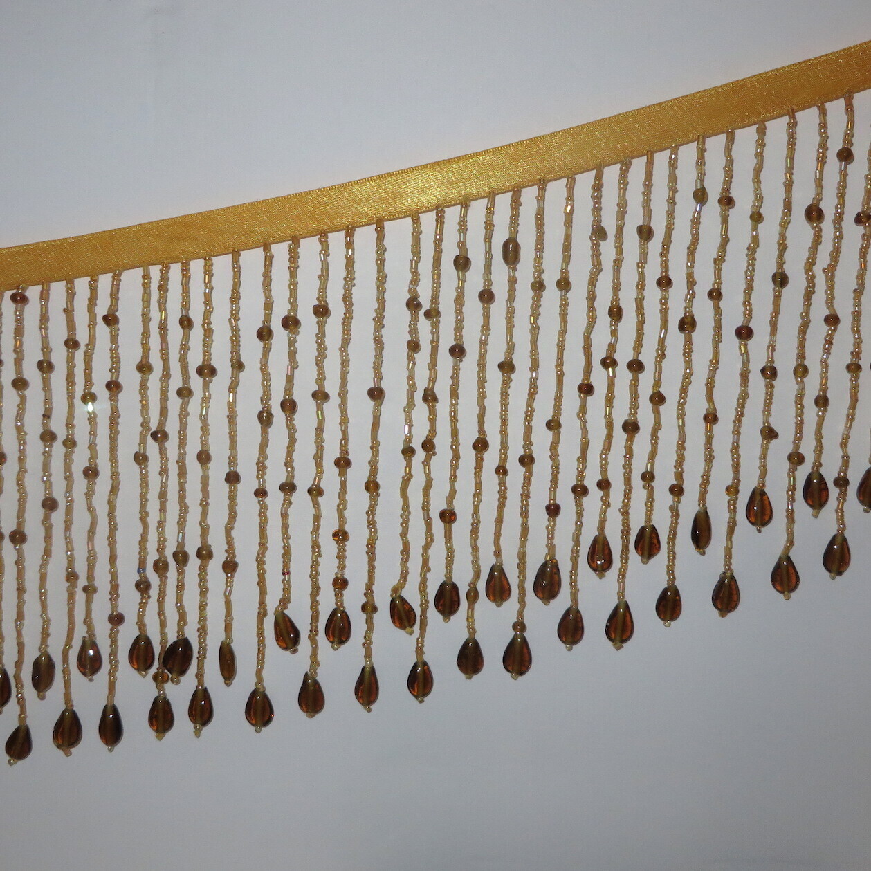 2 yds 6&quot; Long New Vintage Glass Hand-Beaded Fringe