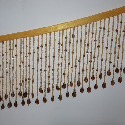 2 yds 6&quot; Long New Vintage Glass Hand-Beaded Fringe