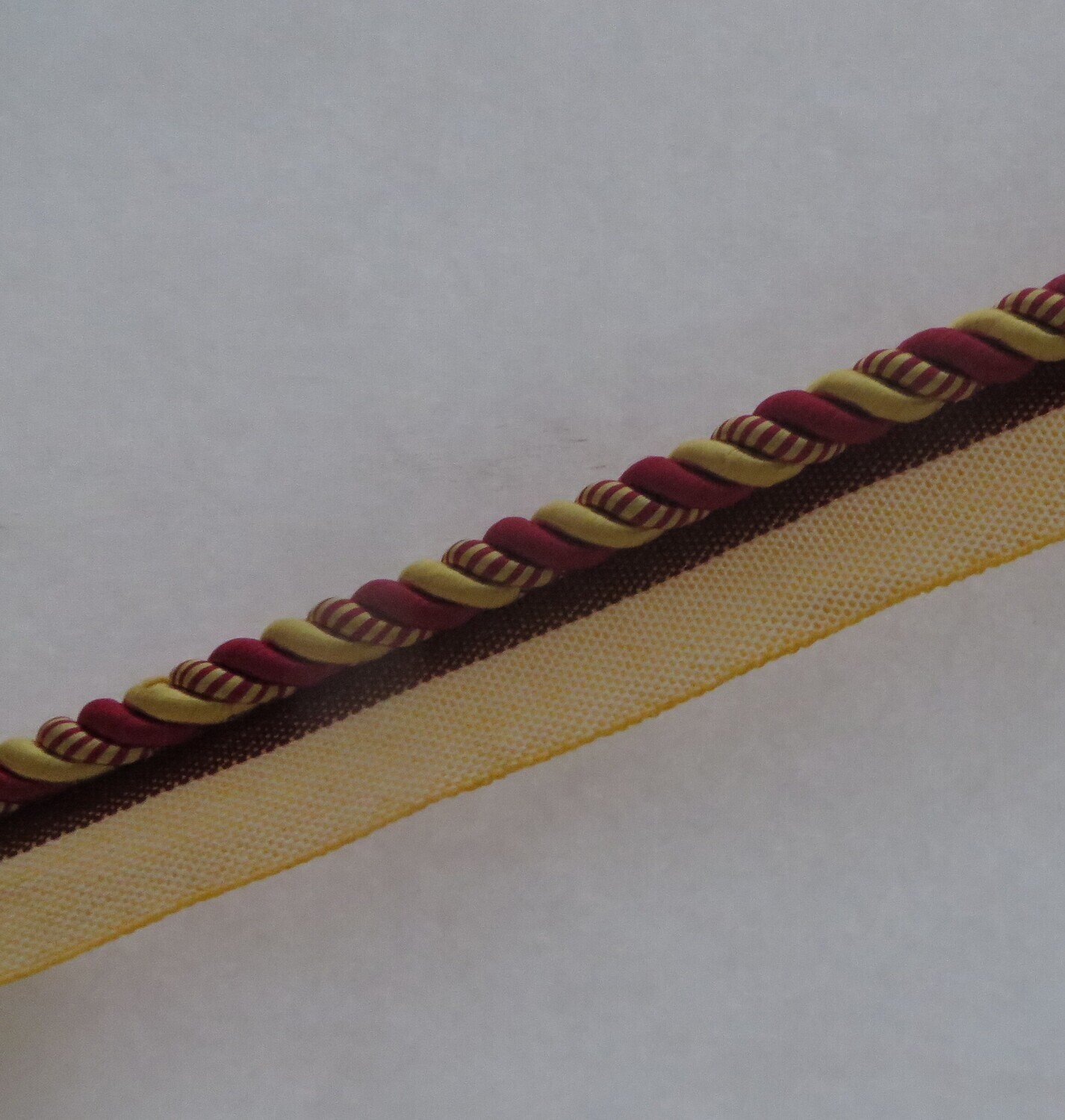 15.5 yds Burgundy &amp; Gold Stripe Brunschwig Lipcord