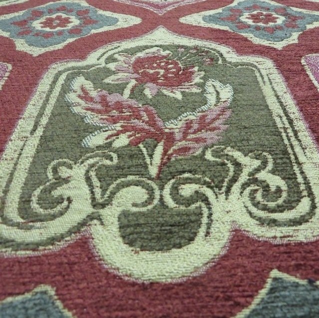 9 3/8 yds Plush Kravet Floral Gothic Medallion Chenille Upholstery Fabric