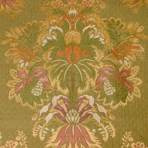 2 1/8 yds Lampas Embroidery Style Woven Designer Victorian Upholstery Fabric