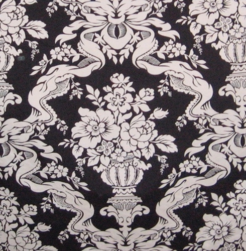 Swatch: Lg Scale Black &amp; White Damask for Huge Decorating Impact