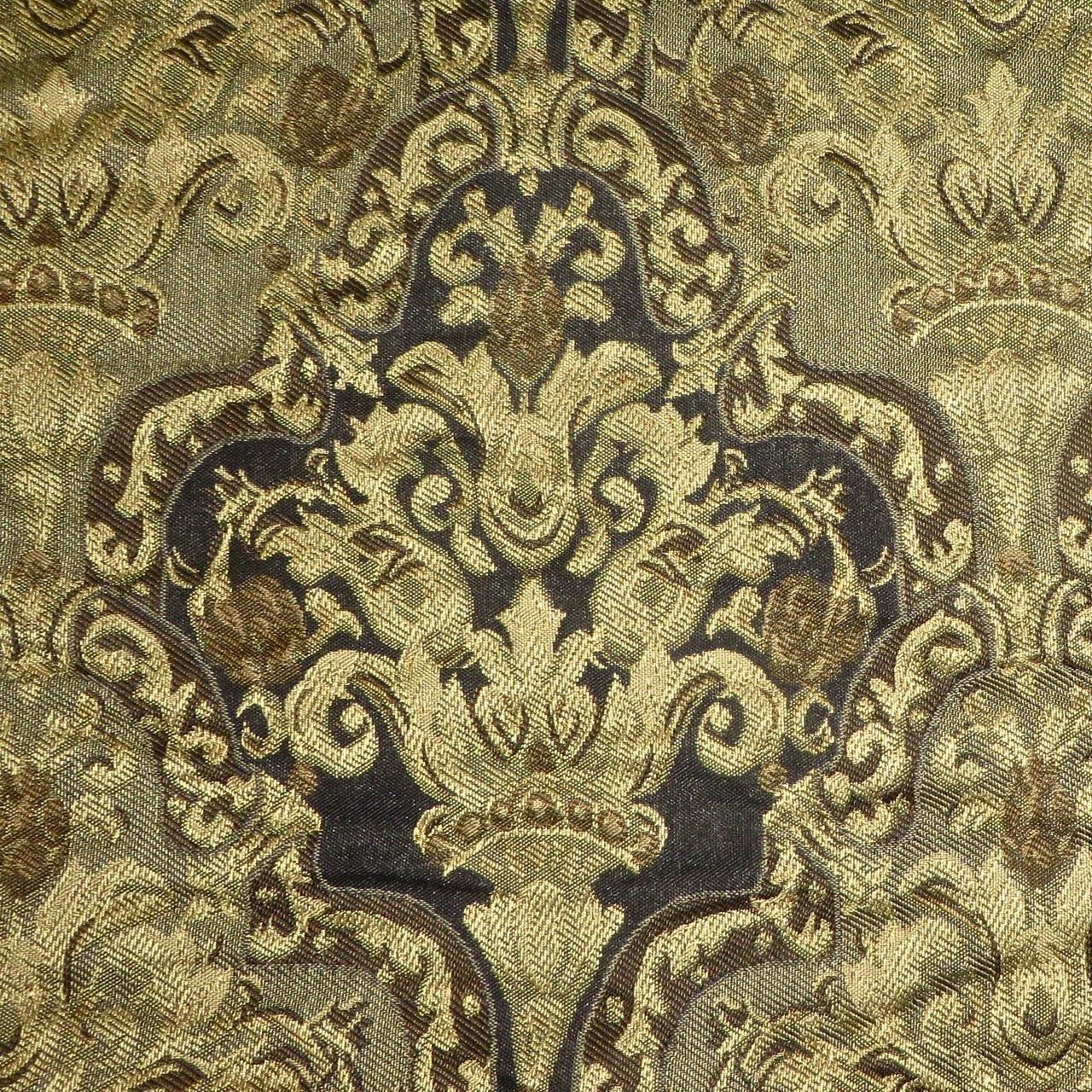 6 yds Kravet Victorian Tapestry Upholstery Fabric in Taupe, Ecru, Beige Black