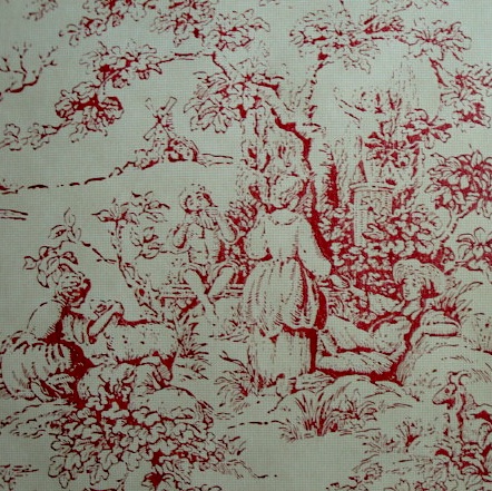 Swatch: Thomas Strahan Historic French Red Toile Scenic Wallpaper